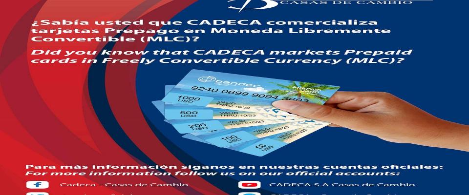 Ministério do Turismo de Cuba - #RespiraCuba UNA NUEVA OPCIÓN TARJETA  PREPAGO MLC. Ahora con rapidez y seguridad, usted puede adquirir la nueva tarjeta  prepago MLC disponible en las oficinas de CADECA